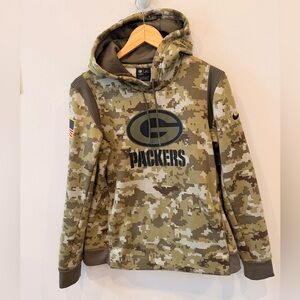 Nike NFL Green Bay Packers Salute to‎ Service Dri-Fit Camo Hoodie Men’s M